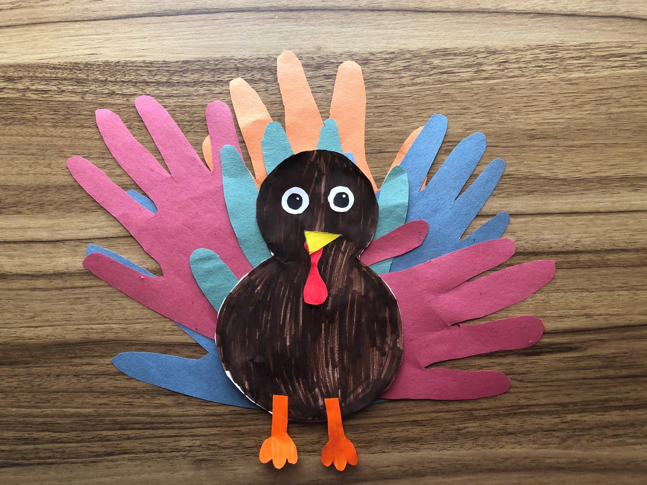 handprint turkey craft - new horizon academy